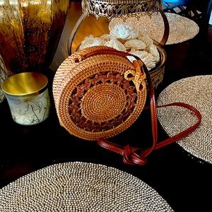 Cute woven rattan bag. New without tags.